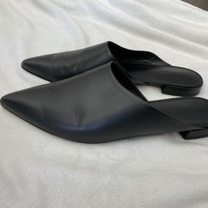 Vince black leather flats